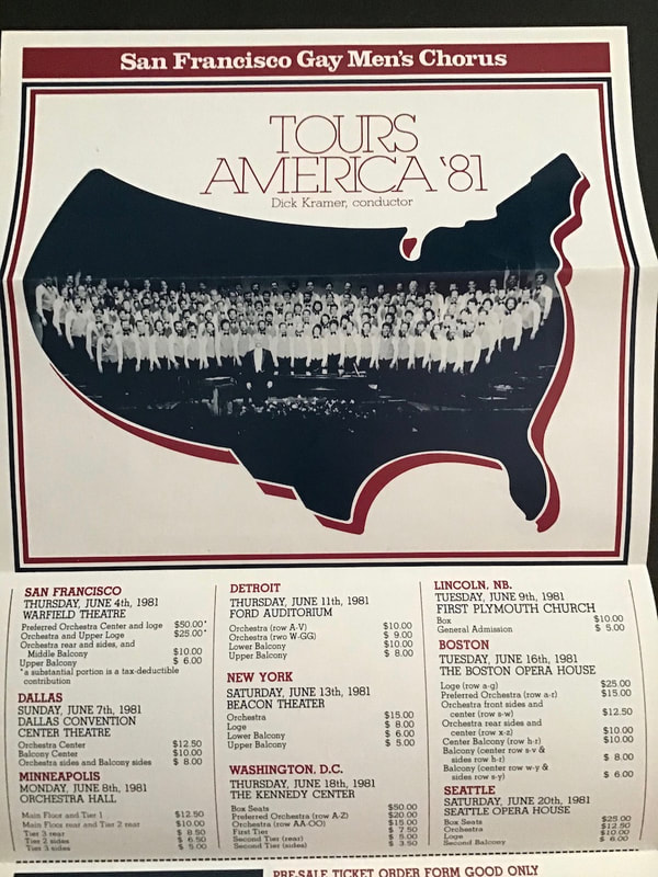 SFGMC Tours America '81 schedule