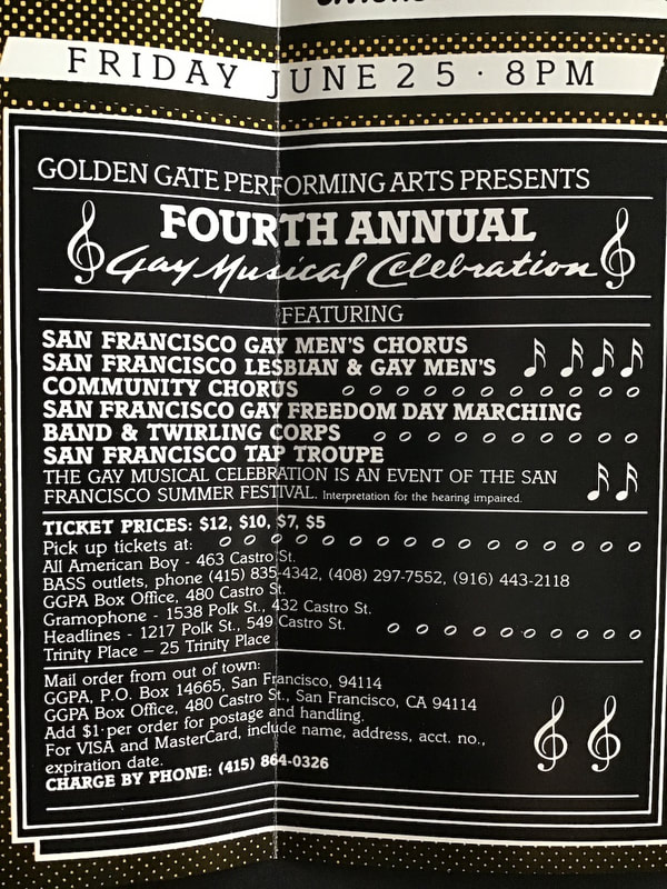Fourth Annual Gay Musical Celebration flyer
