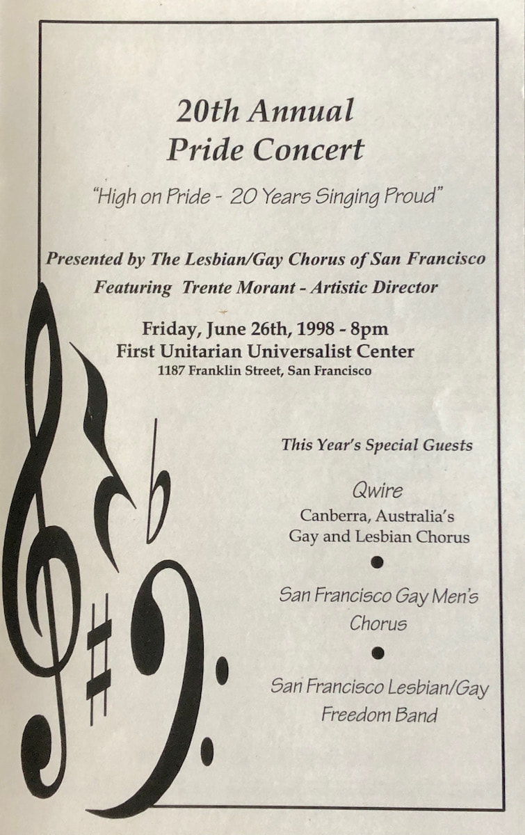 Pride concert program 1998
